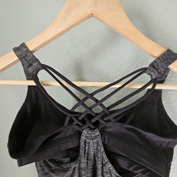 Lululemon 2 In 1 Built In Bra Tank Top Heathered Gray Size 6 - Picture 3 of 5